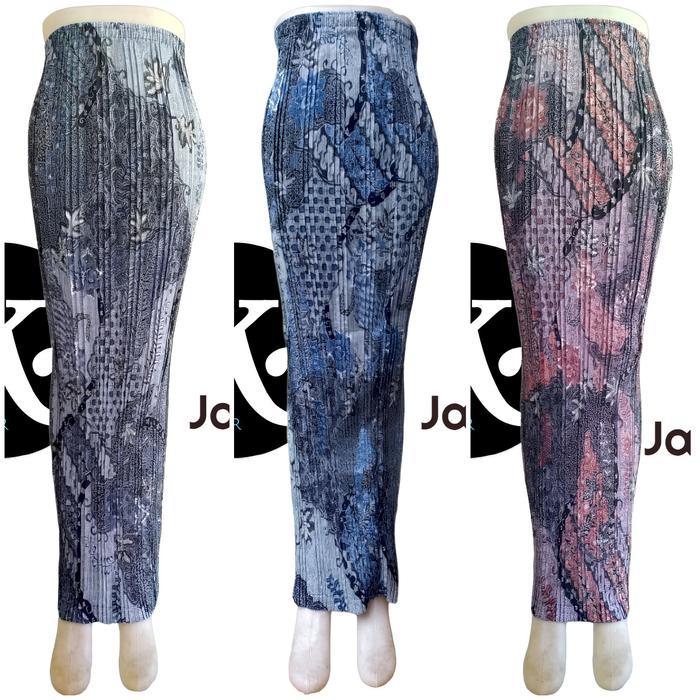 Rok Plisket Batik Skirt Jarik Kain Bawahan Kebaya Pakaiyan Pesta Kondangan Wisuda Seragaman Wanita P