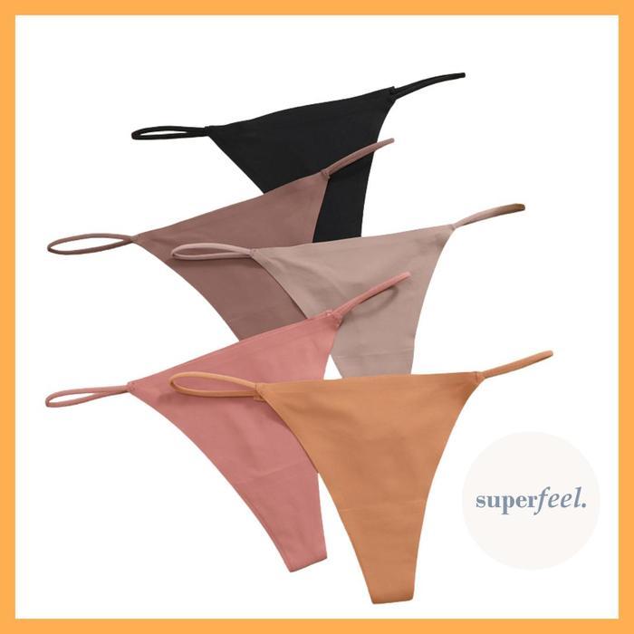 PREMIUM SFL CD THONG SEXY SEAMLESS WANITA KOLOR SEKSI PEREMPUAN BAHAN LEMBUT TALI SAMPING CELANA DAL