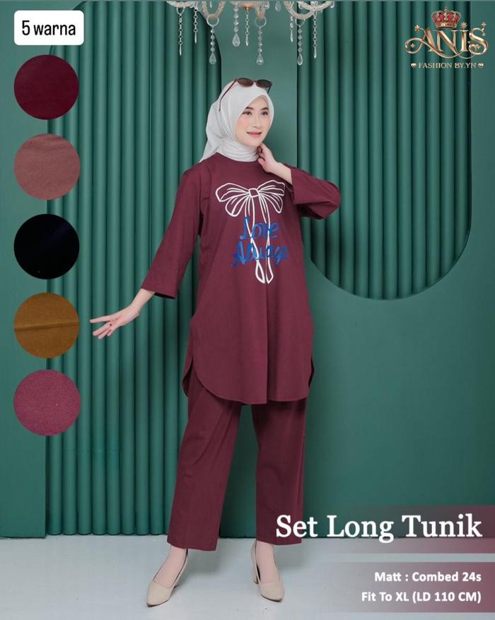 SETELAN LONG TUNIK COMBED 24s