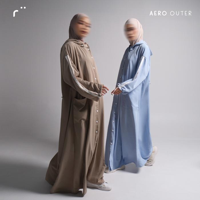 TA BY TRZ - AERO Long Outer Wanita Parasut Premium Korea Hoodie Zipper Full Abaya