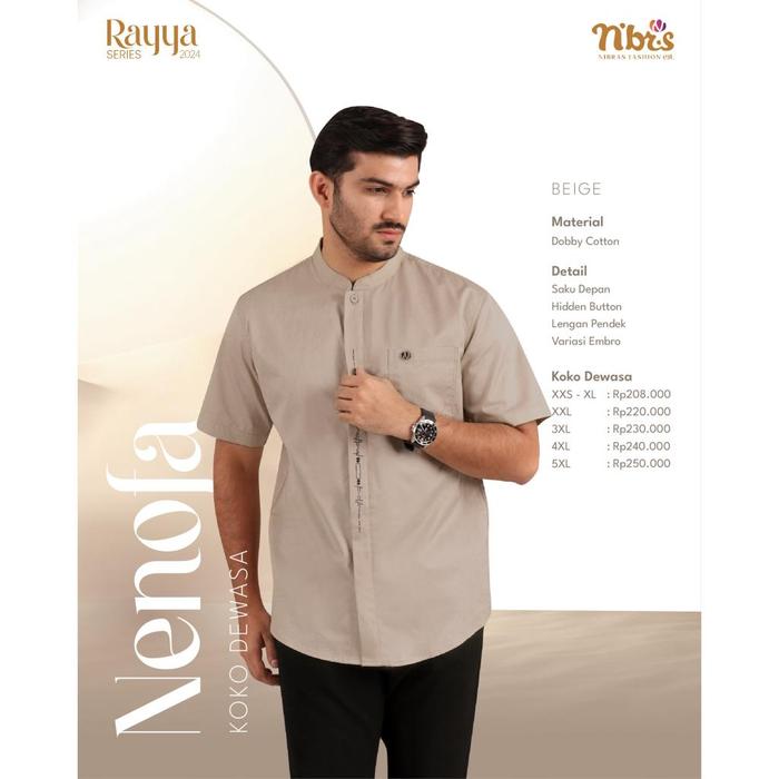 Nibras Sarimbit Nenofa Koko Pria Dewasa Premium Terbaru by Nibras Rayya Series 2021 Baju Kurta Katun