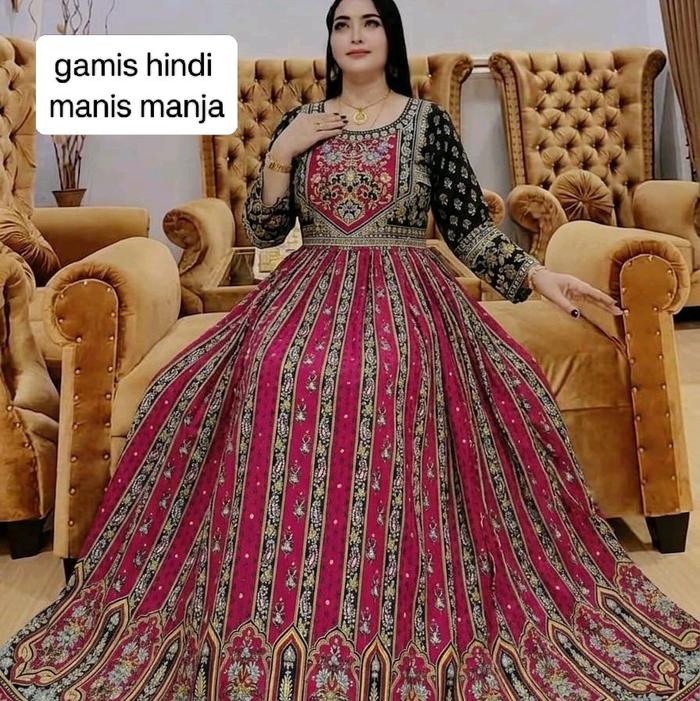 gamis hindi manis manja Wanita