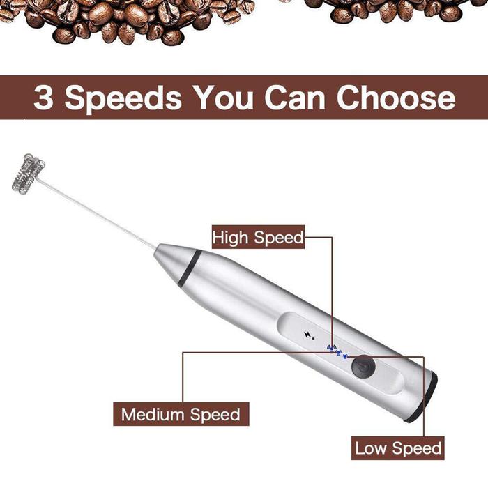 Handheld Electric USB Charging Egg Beater Milk Frother Drink Mixer