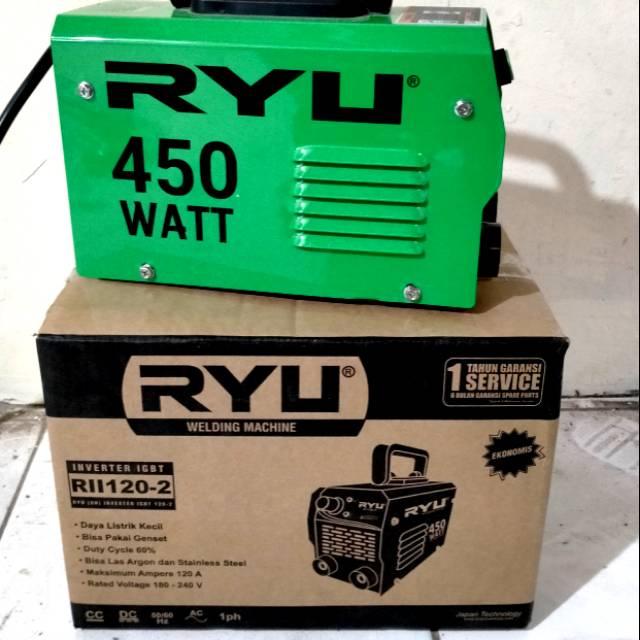 RYU MESIN LAS INVERTER MMA 120 IGBT 450 WATT / MESIN LAS / MESIN TRAFO LAS / WELDING