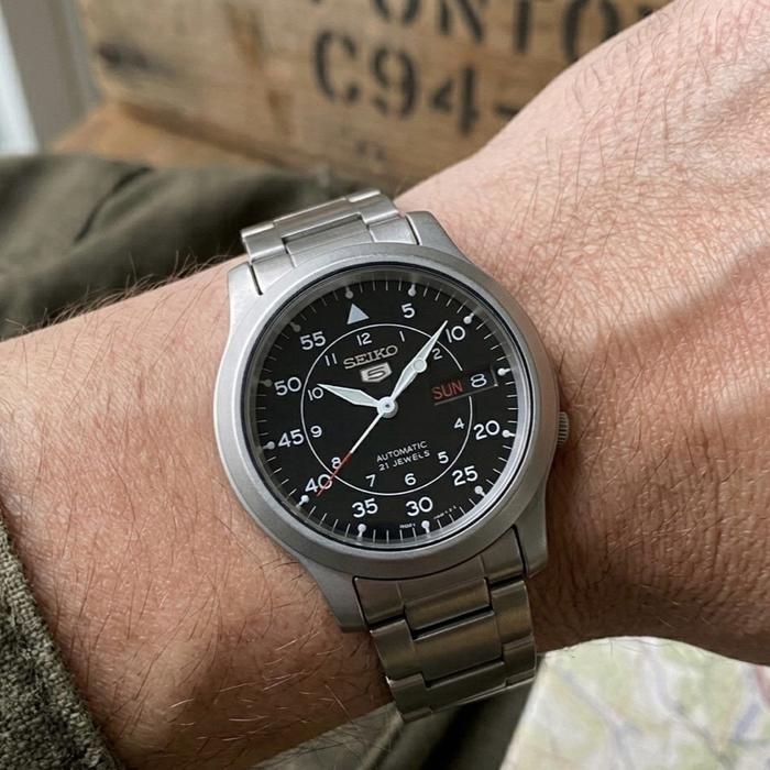 Seiko 5 Automatic SNK809 Military Black Flieger 7s26-02J0 Watches  Jam