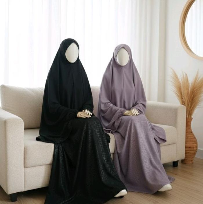 Wuahijab Set Kurma Free Cadar Tali Ori Azwa Sukari Size S XL XXL Tunisia Motif Gamis Muslim Tangan W