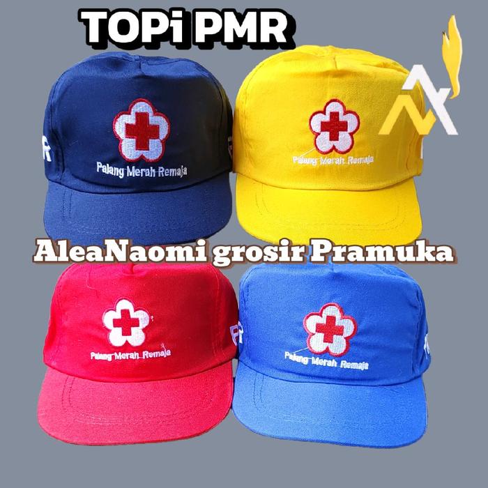 Topi PMR bordir Topi PMR lengkap Topi PMR kuning biru merah biru dongker topi PMR mula madya wira to