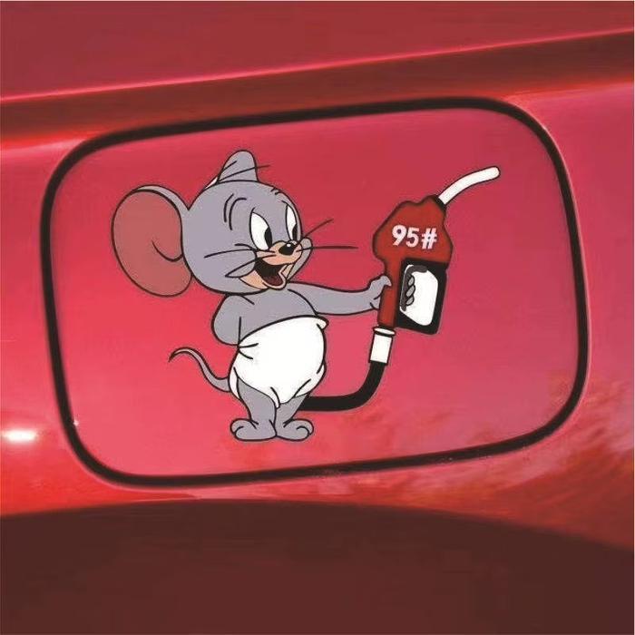 Stiker tutup tangki bensin mobil uv dtf premium stiker kartun lucu kreatif / Stiker cutting couple t