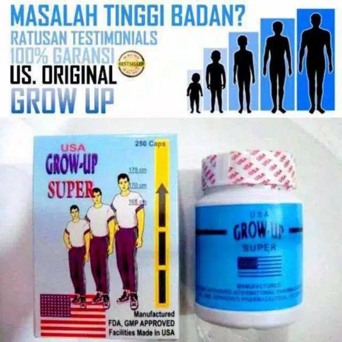GROW UP SUPER USA ASLI 100% ORIGINAL OBAT PENINGGI BADAN / TUBUH SUPLEMEN HERBAL ALAMI