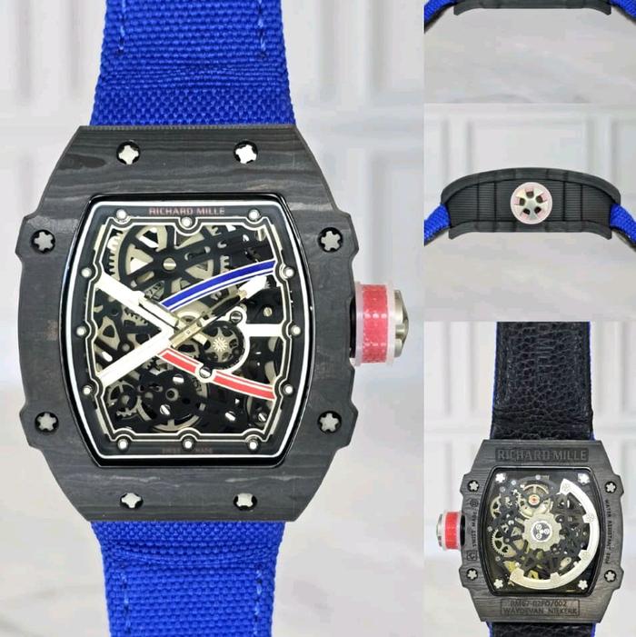Jam tangan Automatic Swiss ETA RM67 RM 67-02 Velcro strap Carbon fullset
