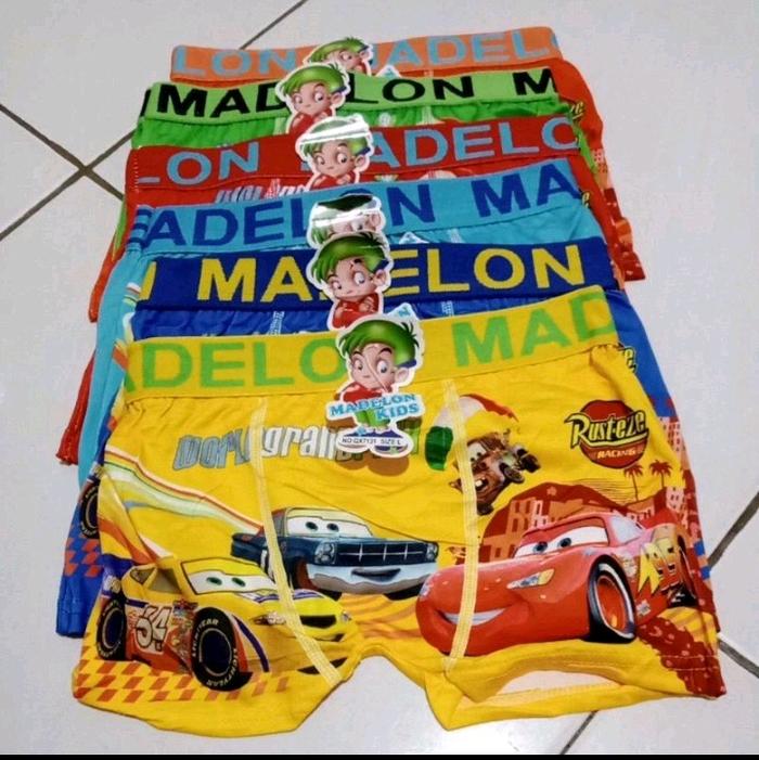celana dalam anak boxer madelon kids Katun isi 6 pcs cmn 30.000