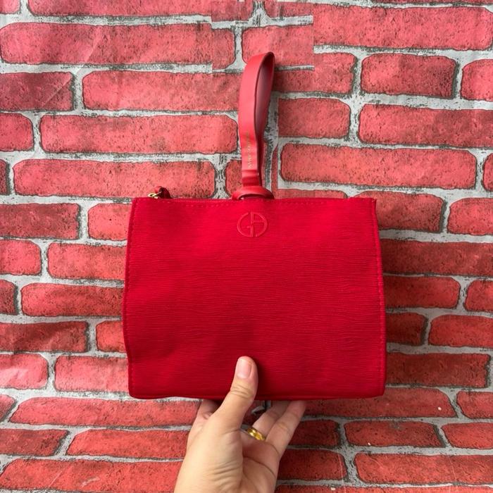 TAS HAND BAG WANITA GIORGIO ARMANI SECOND BRANDED MERAH / TAS CLUCTH WANITA GM SECOND / TAS POUNCH W