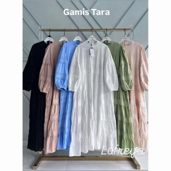 Gamis tara bahan katun bordir Bkk Ld 120cm