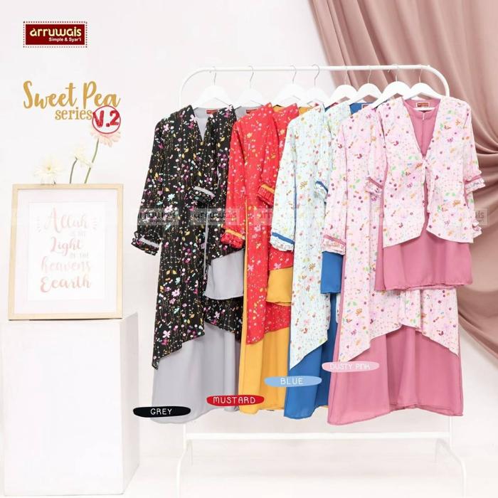 Set Gamis Muslim 'SWEET PEA SERRIES' Ibu dan Anak by ARRUWAIS