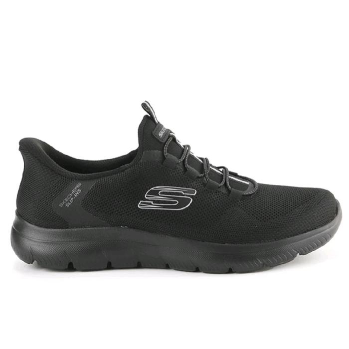 Skechers Summits Slip On Mens Sneakers Original Sepatu Slop Kasual Pria Hitam Nyaman untuk Aktivitas