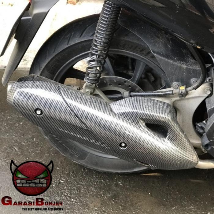 Cover Tutup Knalpot NEMO Carbon Honda PCX 150 Lokal 2018
