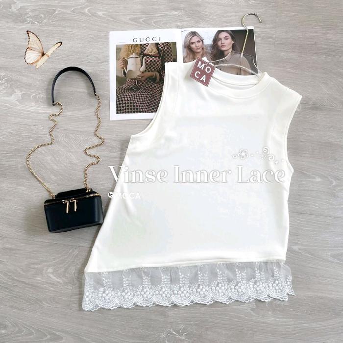 vinse Inner Lace - Atasan Tanpa Lengan dengan Renda Elegan untuk Tampilan yang Menarik Wanita Safety