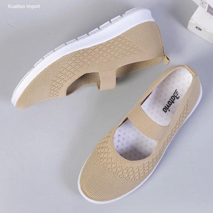 Batavia Sepatu slipon rajut dewasa Sepatu Wanita ibu Sepatu rajut Wanita Sepatu Wanita sandal A136 |
