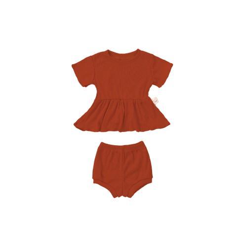Labu Kids - Ruffle Set | Set Baju Bayi Ruffle Dress Baju Anak Bayi Bal - Ash, 1Y