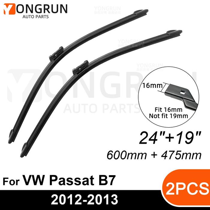 Front Wipers For VW Passat B7 2012-2013 Wiper Blade Rubber 24"+19"