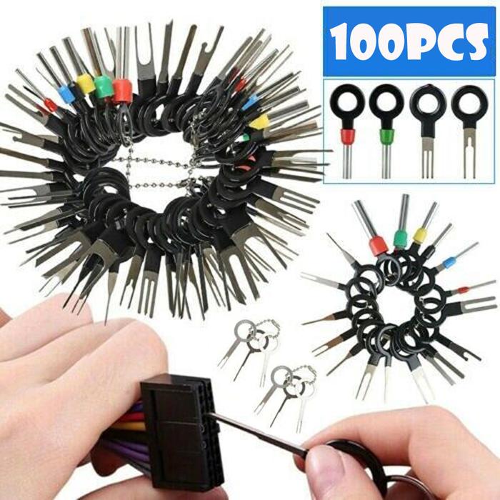 Terlaris, 100PCS Terminal Ejector Kit Tools Wire Connector Extractor