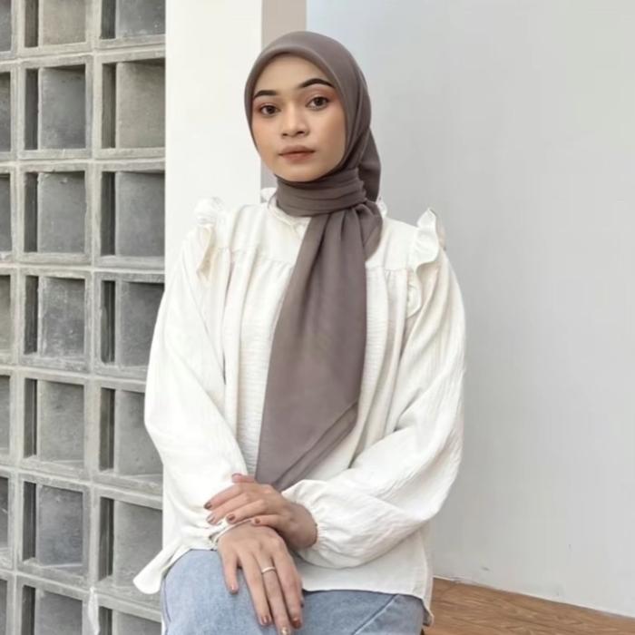 Hijab segi empat paris jadul terlengkap dan termurah / hijab paris jadul oli legend kerudung  Muslim