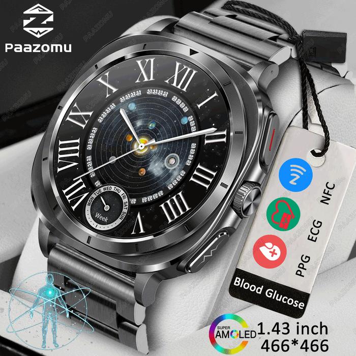 2024 New Smart Watch 1.43 inch AMOLED Screen ECG+PPG Health Monitor Sports Fitness Tracker Smartwatc
