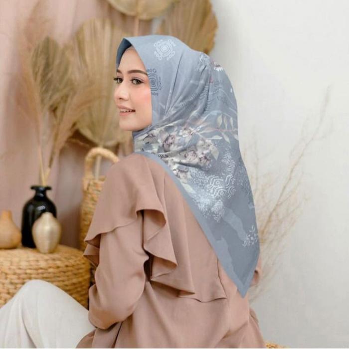 Promo / Tansya Abu / Jilbab Voal Premium / Grosir Hijab / Hijab Segi Empat / Voal Motif Premium / De