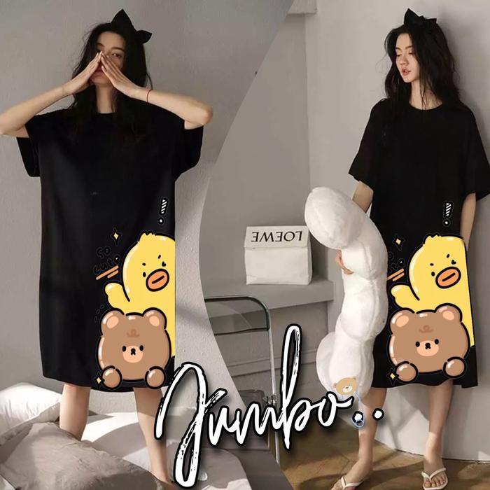 Damai Fashion Jakarta Long Dress Daster Jumbo Wanita Duck Bebek Konveksi Murah Tanah Abang