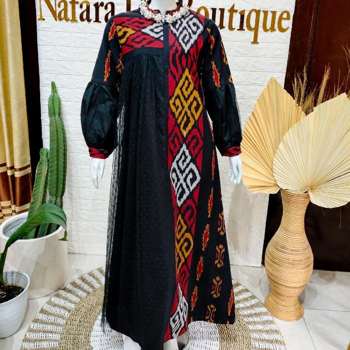 gamis Clara tenun mix tile by Nafara de_ boutique