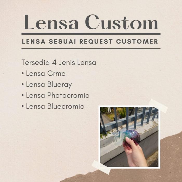 Lensa Kacamata Custom - CRMC / Blueray / Photocromic / Bluecromic - Free Box Lap