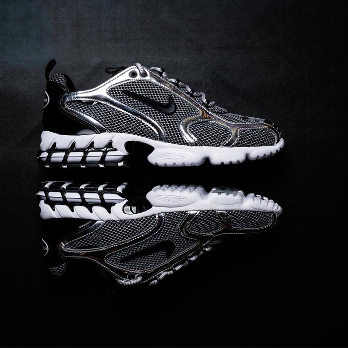 Nike x stussy air zoom spiridon cage 2 Pure platinum black white