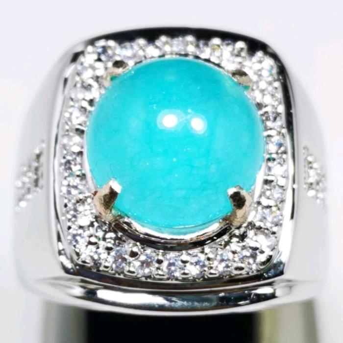 Cincin Batu Asli Natural Batu Bacan Palamea Chrysocola Kristal