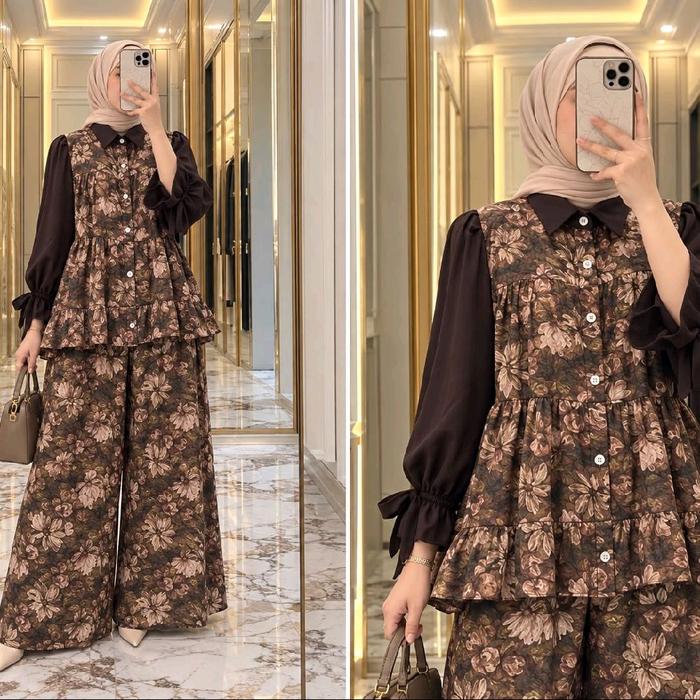Naima One Set Blouse/ Emma Dress Gamis Muslim/ JENA SET RAYON PREMIUM/ Jemma Set Kulot/ Tangan Karet