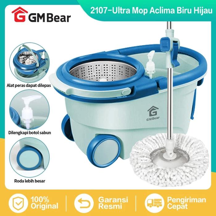 Gm Bear Alat Pel Lantai Peras Otomatis P0022 - Mop Pel Lantai Spin Mop Pel Pelan Lantai