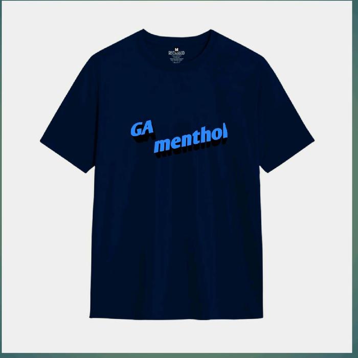 GA Menthol T-Shirt Pria Warna Navy Biru Tua Distro Pendek