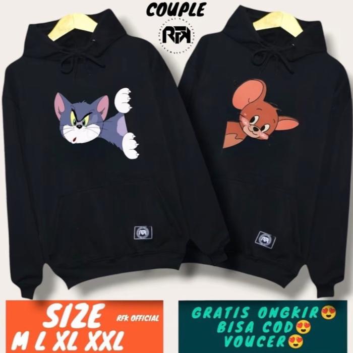 Isi 2 jaket couple/ hoodie couple/ sweeter couple pasangan tom and jerry