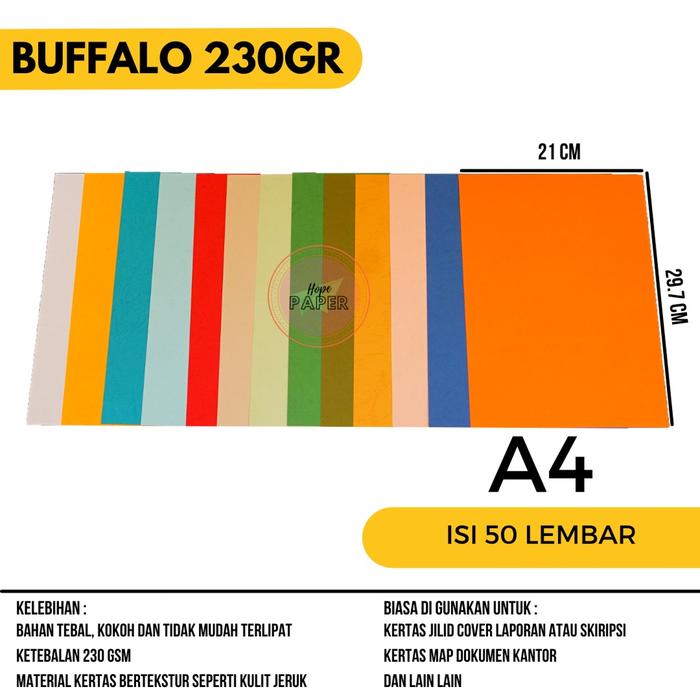 Kertas Jilid A4 isi 50 lembar / Kertas Buffalo A4 / Kertas Cover A4