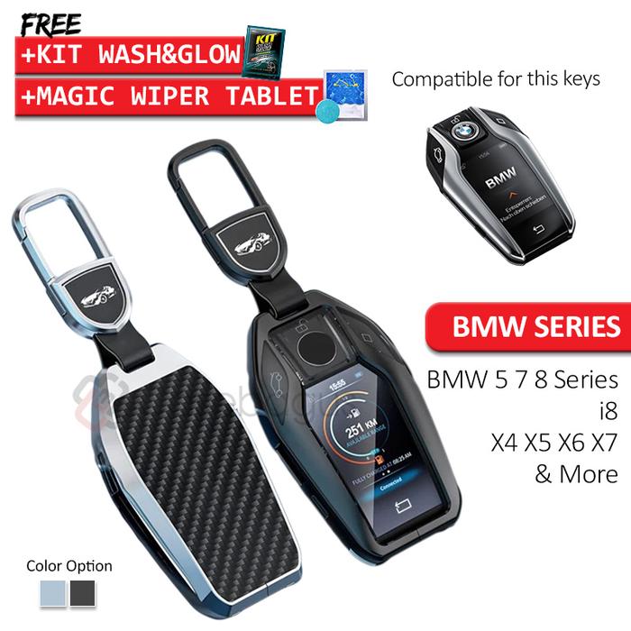 BMW 5 7 8 i8 X4 X5 X6 X7 - Elegant Carbon Case Kunci Mobil Key Cover G01 G02 G05 G07 G11 G12 G15 G30