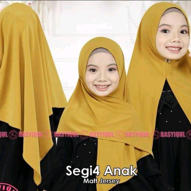 Ar Rajik Kerudung Cantik Segi4 Anak Matt Jersey Allsize 3-7 Tahun Hijab Instan Segitiga ORI Berlogo