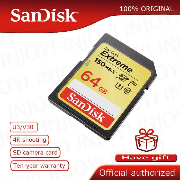 100% Original SanDisk Extreme PLUS SD Card SDHC SDXC U3 Memory Cards