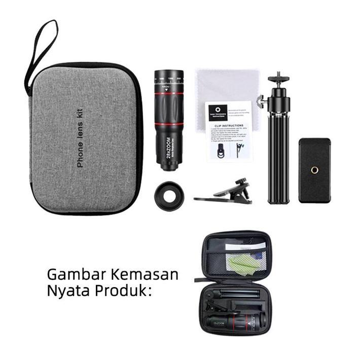 (24h shipping)(Garansi 30 Hari)Luxyphone TeleZoom Lensa Apexel 28X Zoom Android Lensa Tele Zoom HP L
