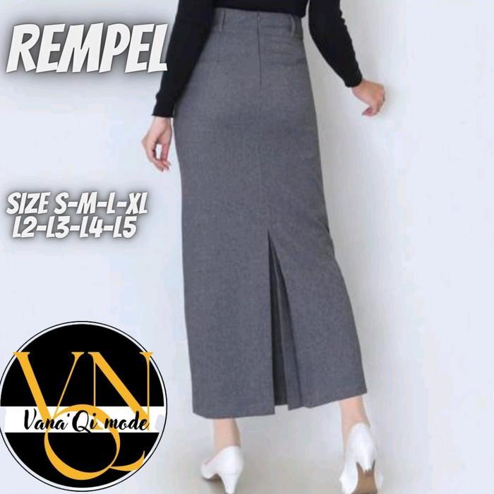 Promo Vana'Qi Mode ROK SPAN BIRON Hitam Navy Abu Panjang 95cm Bahan Premium Gabardin Formal Kantor S