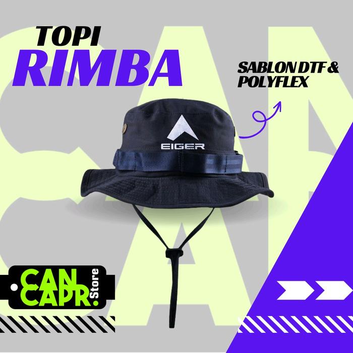 TOPI RIMBA GUNUNG OUTDOOR HIKING CAMPING HAT TALI PREMIUM ORIGINAL LOGO EIGER Pria