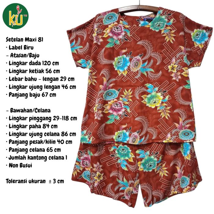 Kencana Ungu Setelan Maxi 81 BT Padi Label Biru KUB LD 120 Kantong Saku Samping Lengan Batwing