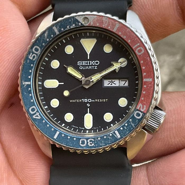 JAM DIVER JEPANG LEGENDARIS : SEIKO DIVER JDM QUARTZ DESERT STROOM 7548 PEPSI ORIGINAL SNK SNKK SKX0