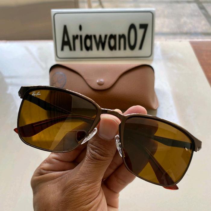 kacamata rayban rb 3508 full brown sz 56 15