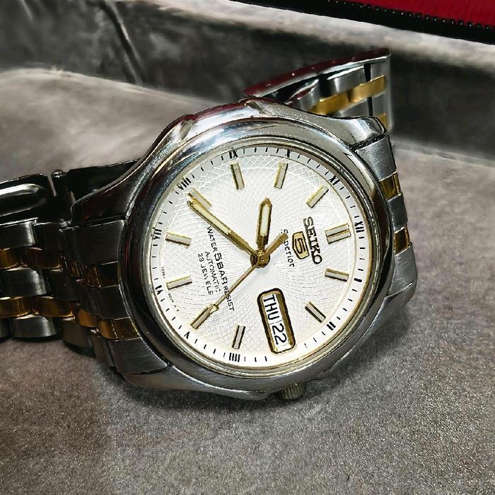 Jam Tangan Seiko 5 Superior Two Tone ref. SKZ026 automatic Cal.7S36 Vintage Watch Classy / Dressy / 