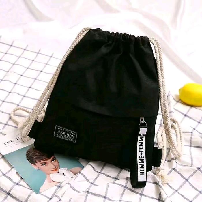Tas Serut Wanita Home Stringbag Kora Fashion Backpack