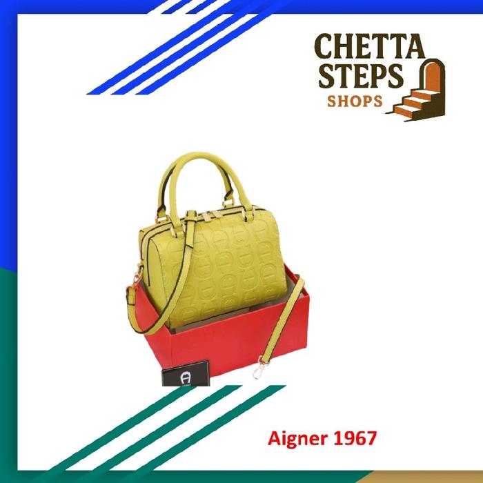 Tas Wanita Aigner 1697 - Tas Cewek New Signature Canvas & Leather Speedy Bag
